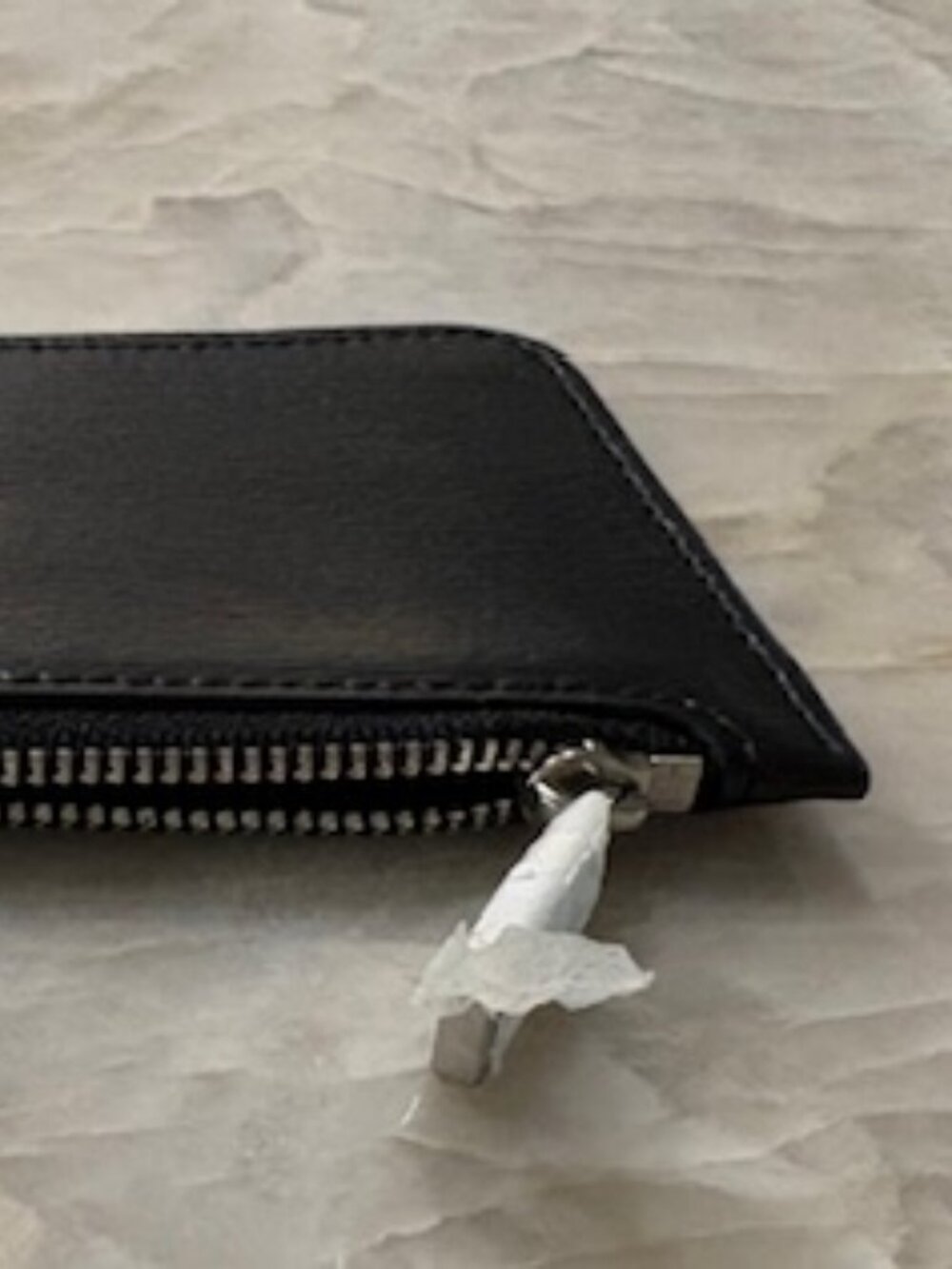 Lauren Ralph Lauren Zip Coin Wallet Purse Pouch Black Cow Leather 6"W x 3"H NWOT - Picture 5 of 9